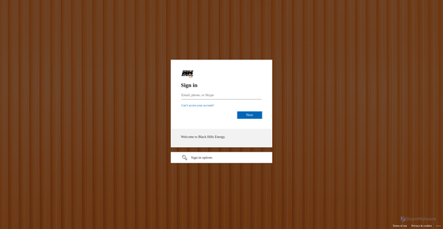 Security scan screenshot of https://blackhillscorp.sharepoint.com