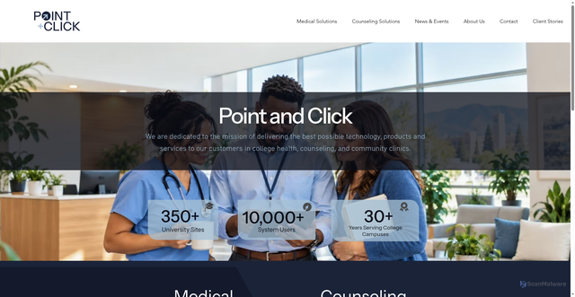 Security scan screenshot of https://pointnclick.com