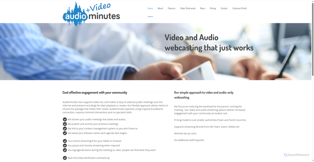 Security scan screenshot of https://audiominutes.com