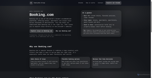 Security scan screenshot of http://twentyonetravel.co.uk.secureinsurance.uk/travel/hotels/booking/