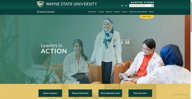 Security scan screenshot of https://gradschool.wayne.edu/