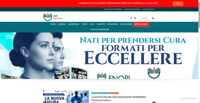Security scan screenshot of https://www.opiancona.it