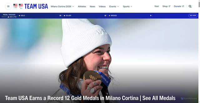 Security scan screenshot of https://www.teamusa.com