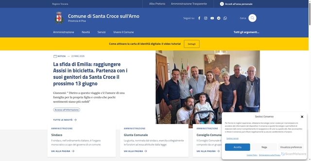 Security scan screenshot of https://www.comune.santacroce.pi.it