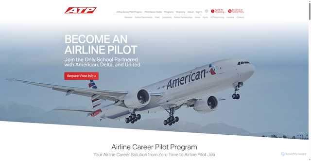 Security scan screenshot of https://atpflightschool.com/