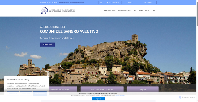 Security scan screenshot of https://www.associazionesangroaventino.it/