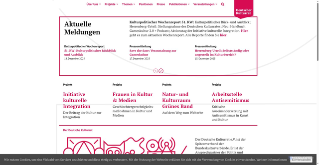 Security scan screenshot of https://www.kulturrat.de/