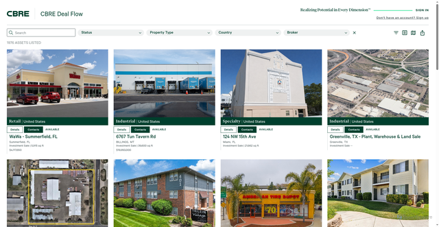 Security scan screenshot of https://www.cbredealflow.com