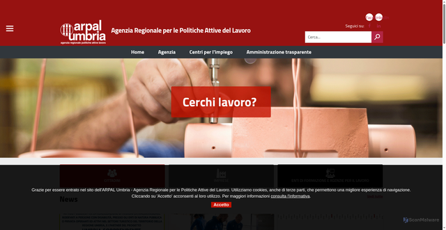 Security scan screenshot of https://www.arpalumbria.it/
