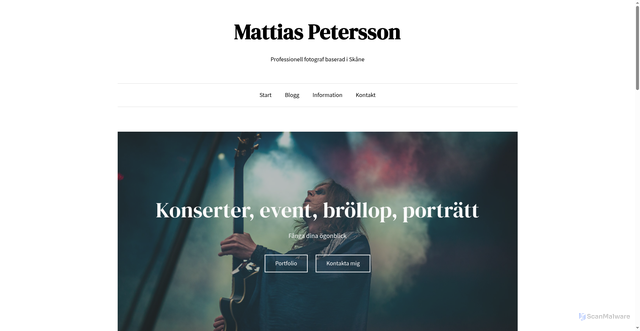 Security scan screenshot of https://mattiaspetersson.se