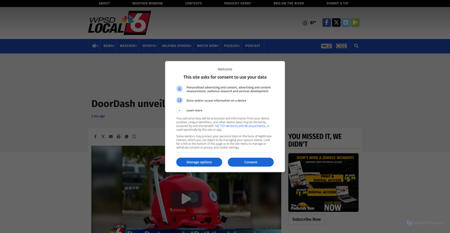 Security scan screenshot of https://www.wpsdlocal6.com/ott/news_on_demand/local_news_on_demand/doordash-unveils-delivery-bot/video_c8624346-8828-5b2d-bc1c-fc0543a132e3.html