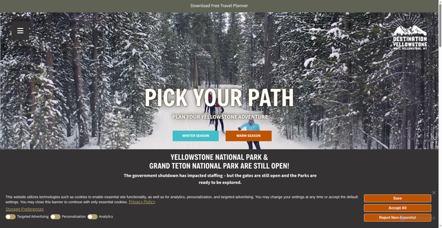 Security scan screenshot of https://destinationyellowstone.com/