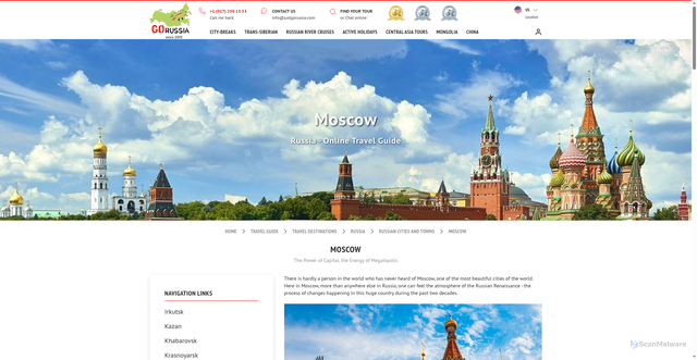 Security scan screenshot of https://www.justgorussia.com/us/moscow.html