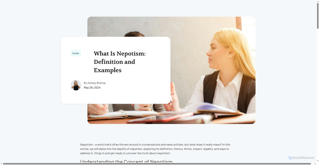 Security scan screenshot of https://www.joincandor.com/blog/posts/what-is-nepotism-definition-and-examples
