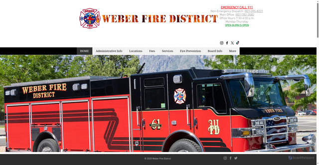 Security scan screenshot of https://www.weberfiredistrict.com/