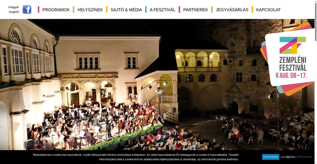 Security scan screenshot of https://www.zemplenifesztival.hu
