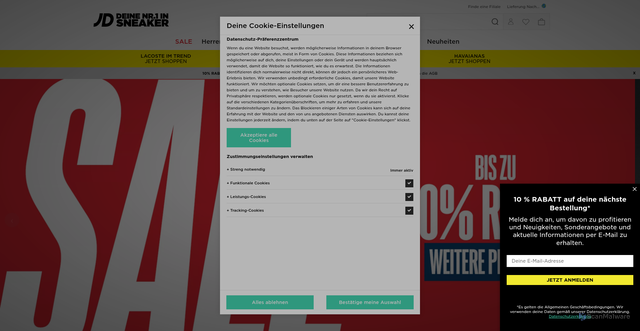 Security scan screenshot of https://www.jdsports.de/