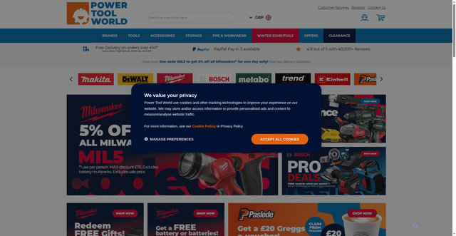 Security scan screenshot of https://www.powertoolworld.co.uk