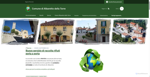 Security scan screenshot of https://www.comune.albarettodellatorre.cn.it/