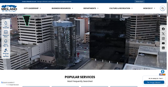 Security scan screenshot of https://midlandtx.gov/