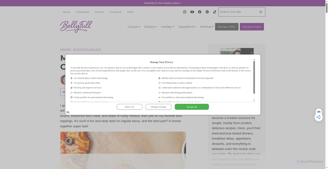 Security scan screenshot of https://bellyfull.net/mexican-pizza-recipe/