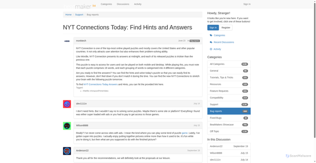 Security scan screenshot of https://intua.net/forums/index.php?p=%2Fdiscussion%2F10762%2Fnyt-connections-today-find-hints-and-answers