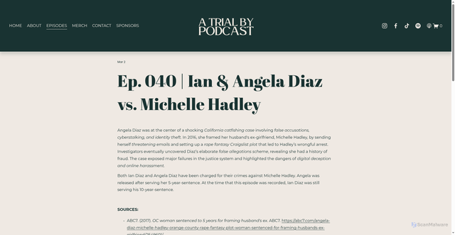 Security scan screenshot of https://www.atrialbypodcast.com/episodes/ep-040-ian-amp-angela-diaz-vs-michelle-hadley