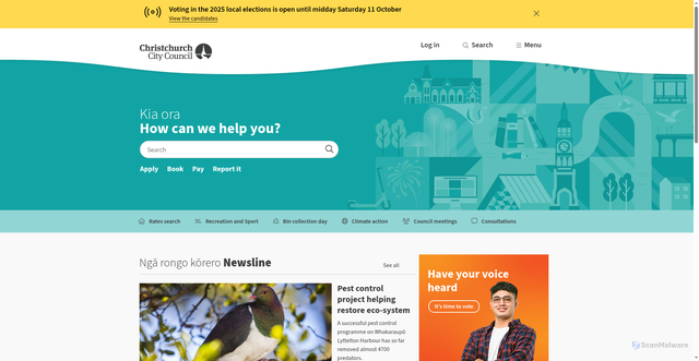 Security scan screenshot of https://www.ccc.govt.nz/