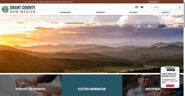 Security scan screenshot of https://grantcountynm.gov/