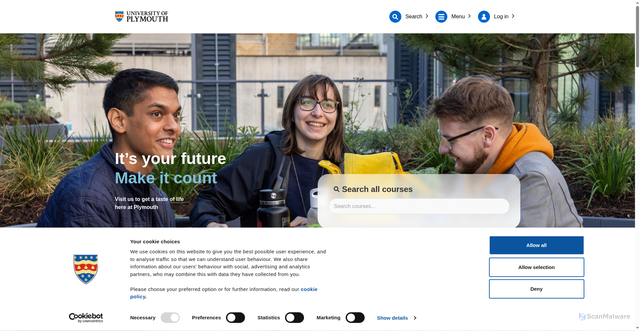 Security scan screenshot of https://www.plymouth.ac.uk/