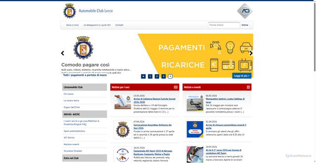 Security scan screenshot of https://www.lecce.aci.it