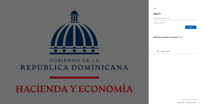 Security scan screenshot of https://hacienda365.sharepoint.com