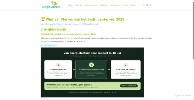 Security scan screenshot of https://www.energiescan.nu