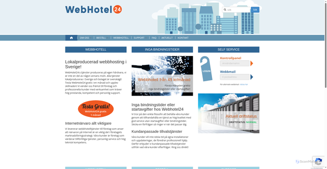 Security scan screenshot of https://webhotel24.se