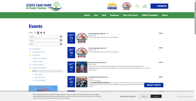 Security scan screenshot of https://www.statefairpark.org/events/the-fair