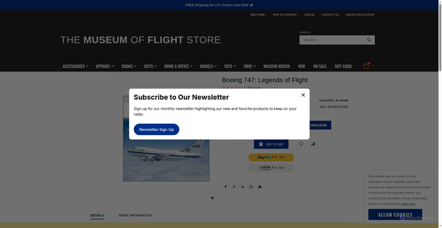 Security scan screenshot of https://www.museumofflightstore.org/boeing-747-legends-of-flight.html?srsltid=AfmBOootSvKJlMQ_KRFdcNIf7IppaKF3X9mt5WH_s7Brcu9gdVOzkJUw