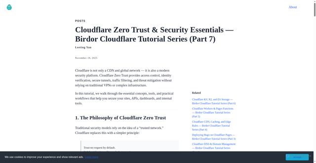 Security scan screenshot of https://birdor-blog.pages.dev/cloudflare-tutorial-part-7-zero-trust-security/