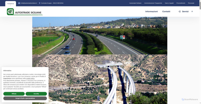 Security scan screenshot of https://www.autostradesiciliane.it/
