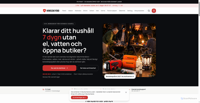 Security scan screenshot of https://krislager.nu