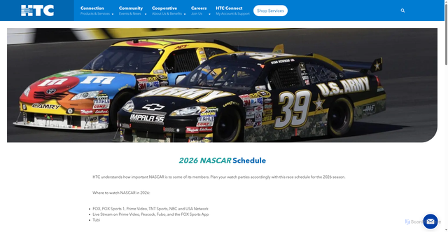 Security scan screenshot of https://www.htcinc.net/sports/nascar-schedule/