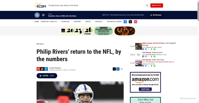 Security scan screenshot of https://www.kcsm.org/npr-news/2025-12-10/philip-rivers-return-to-the-nfl-by-the-numbers