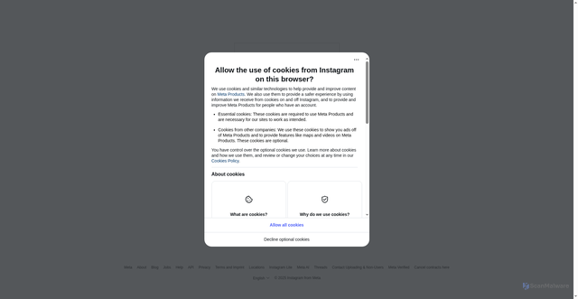 Security scan screenshot of https://www.instagram.com/accounts/login/?next=https%3A%2F%2Fwww.instagram.com%2Ftempletonfoundation%2F%3Futm_source%3DReceive%2BNews%2Bfrom%2Bthe%2BJohn%2BTempleton%2BFoundation%26utm_campaign%3D62781a7d0e-EMAIL_CAMPAIGN_2025_templetonideas_20251210%26utm_medium%3Demail%26utm_term%3D0_-42837b4b08-97355777&is_from_rle