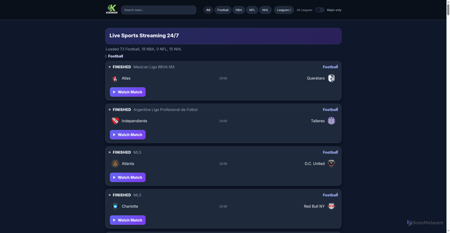 Security scan screenshot of https://kixonair.com