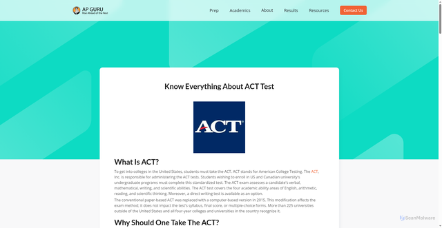 Security scan screenshot of https://www.apguru.com/blog/how-important-is-your-act-score