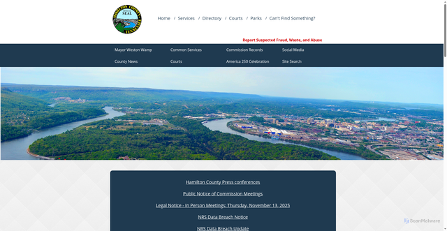 Security scan screenshot of https://hamiltontn.gov/
