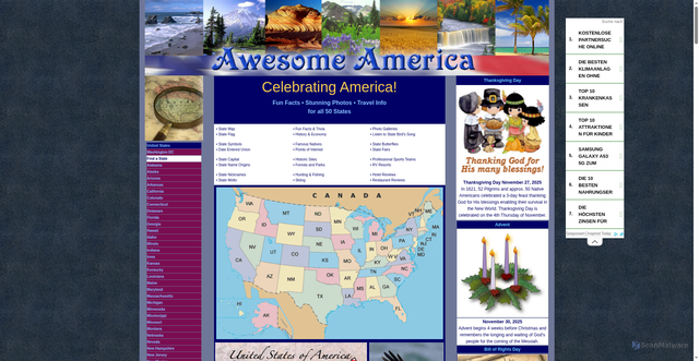 Security scan screenshot of https://awesomeamerica.com/