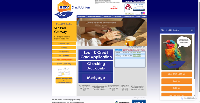 Security scan screenshot of https://rgvcreditunion.net/