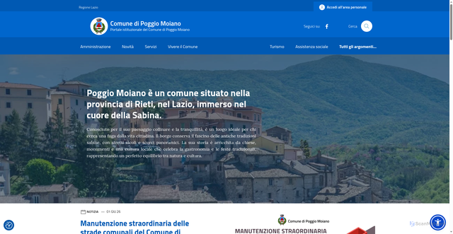 Security scan screenshot of https://www.comune.poggiomoiano.ri.it