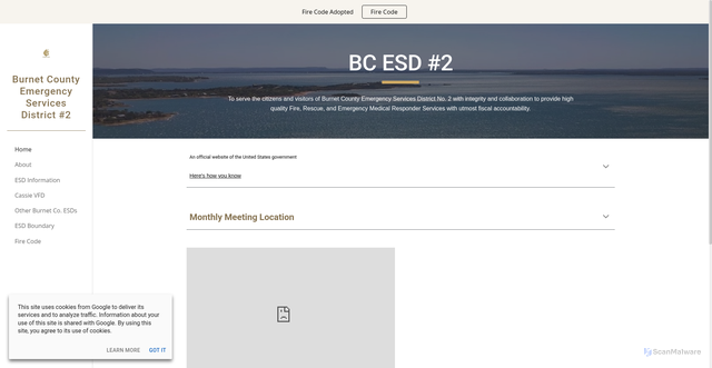 Security scan screenshot of https://www.burnetcotxesd2.gov/