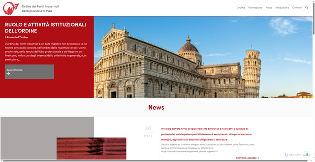 Security scan screenshot of https://periti-industriali.pisa.it/